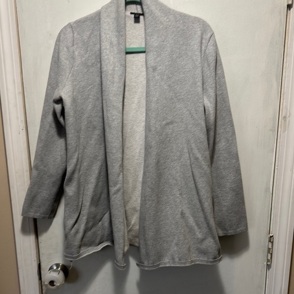 Anne Taylor large Gray Open-Front Cardigan Sweater with Long Sleeves - Picture 2 of 13